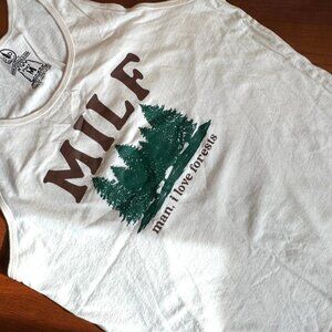 MILF “Man I Love Forests” Humor Tank Top | Bend Oregon Local Artist | Unisex M
